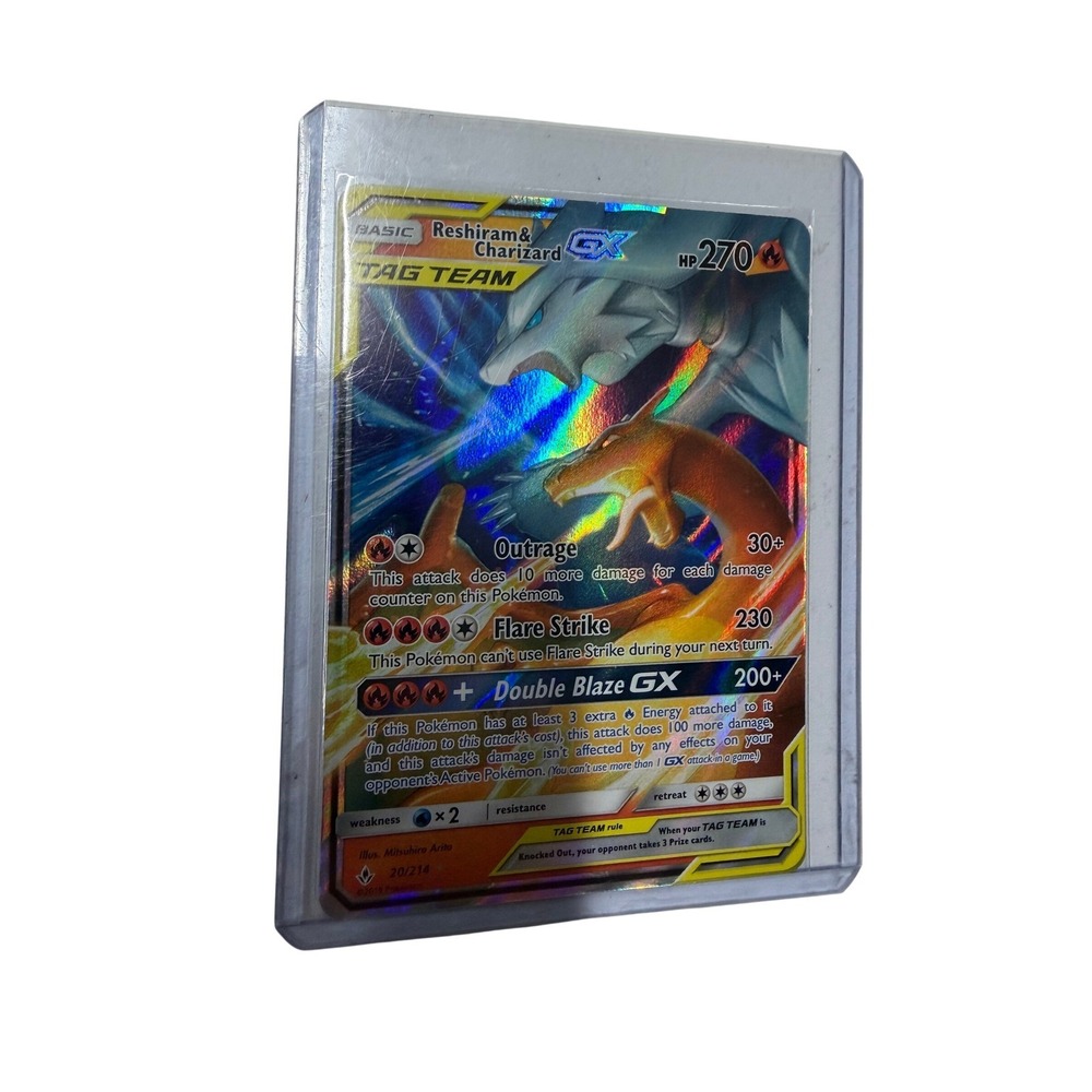 Pokemon Reshiram & Charizard GX Tag Team 20/214 Unbroken Bonds Ultra Rare Holo